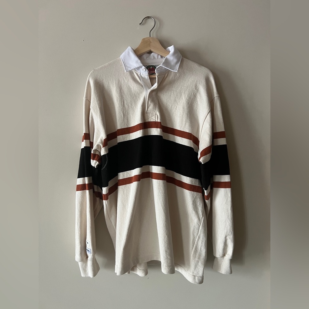 KOTN Rugby Shirt - cream / black / rust - Medium - worn once - unisex